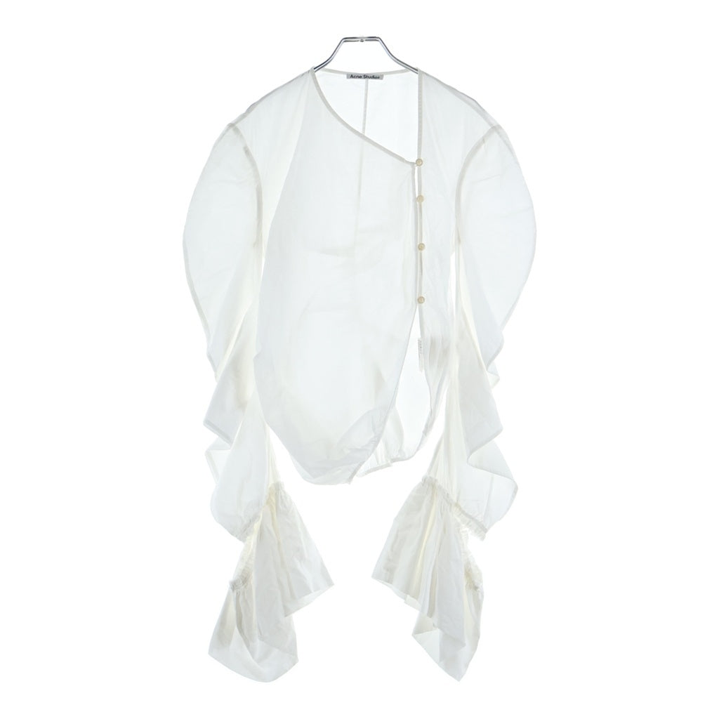 Acne Studios(アクネ ストゥディオズ) Asymmetric Blouse アシンメトリーブラウス 長袖シャツ ホワイト レディース FN-WN-BLOU000989