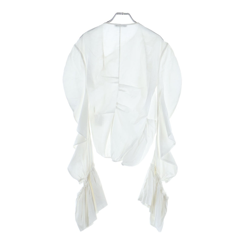 Acne Studios(アクネ ストゥディオズ) Asymmetric Blouse アシンメトリーブラウス 長袖シャツ ホワイト レディース FN-WN-BLOU000989