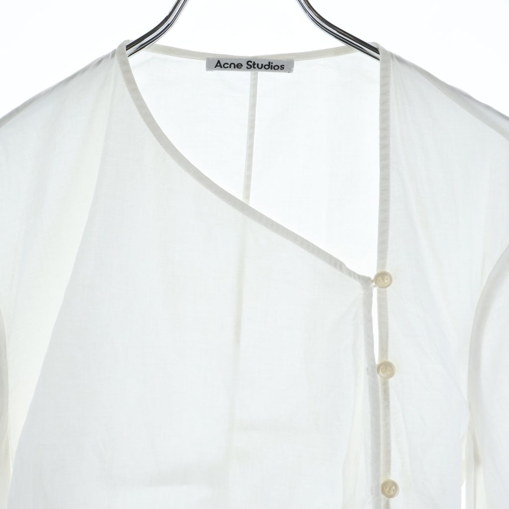 Acne Studios(アクネ ストゥディオズ) Asymmetric Blouse アシンメトリーブラウス 長袖シャツ ホワイト レディース FN-WN-BLOU000989