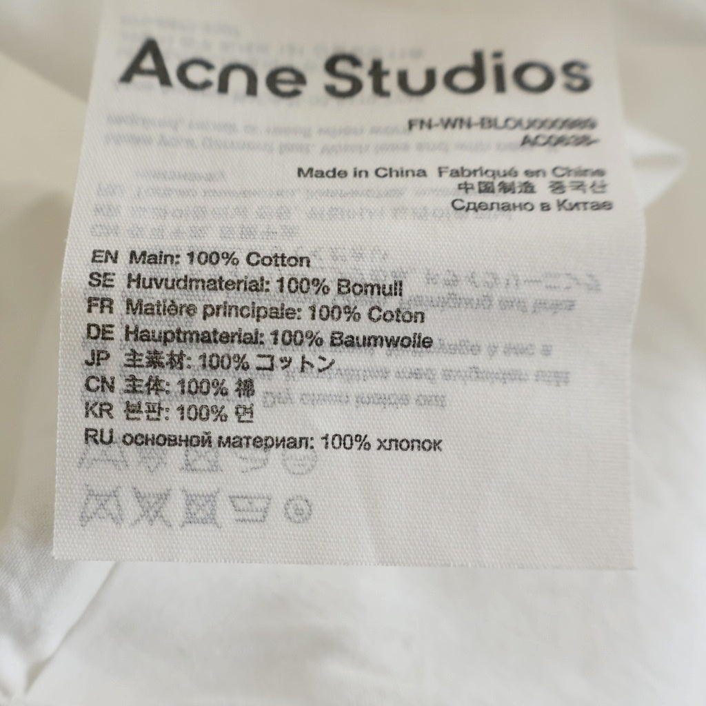 Acne Studios(アクネ ストゥディオズ) Asymmetric Blouse アシンメトリーブラウス 長袖シャツ ホワイト レディース FN-WN-BLOU000989