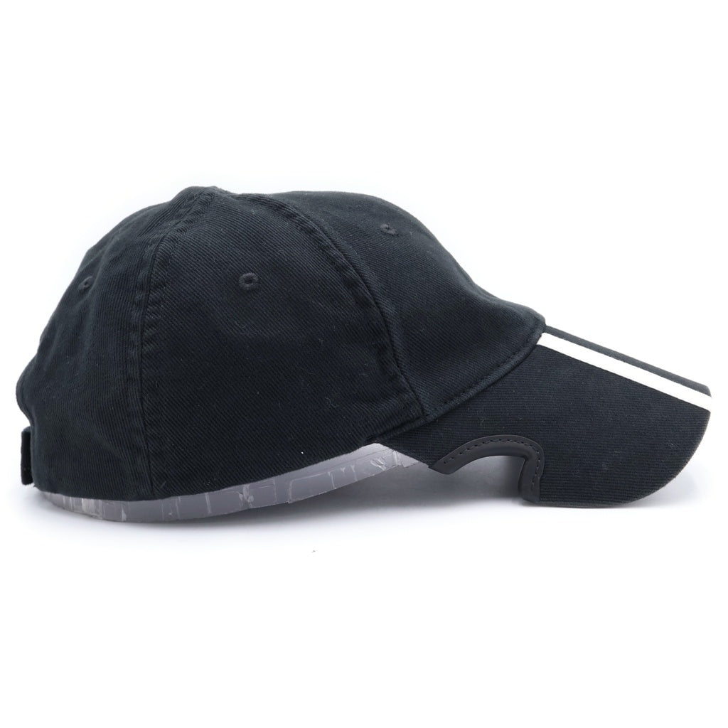 BALENCIAGA(バレンシアガ) ×adidas アディダス ロゴストライプベースボールキャップ 帽子 712160 410B2 ブラック
