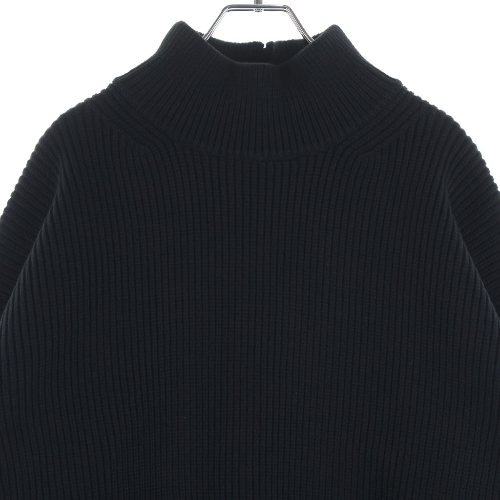 Stein(シュタイン) COTTON RIBBED KNIT HIGH NECK コットン リブド ニット ハイネック ブラック ST.852