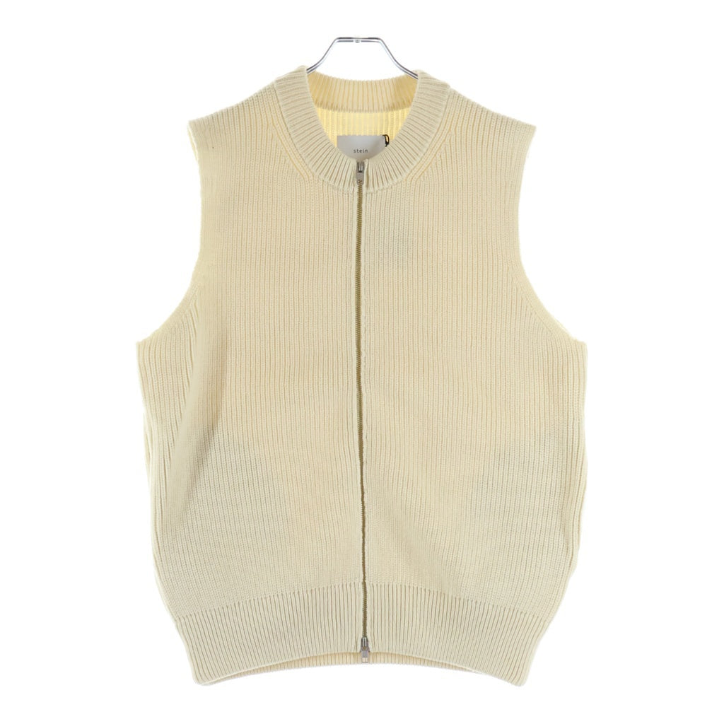 Stein(シュタイン) OVERSIZED DRIVERS KNIT ZIP VEST オーバーサイズ ドライバーズ ニット ジップ ベスト ホワイト ST.844