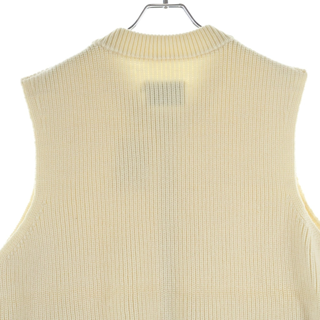 Stein(シュタイン) OVERSIZED DRIVERS KNIT ZIP VEST オーバーサイズ ドライバーズ ニット ジップ ベスト ホワイト ST.844
