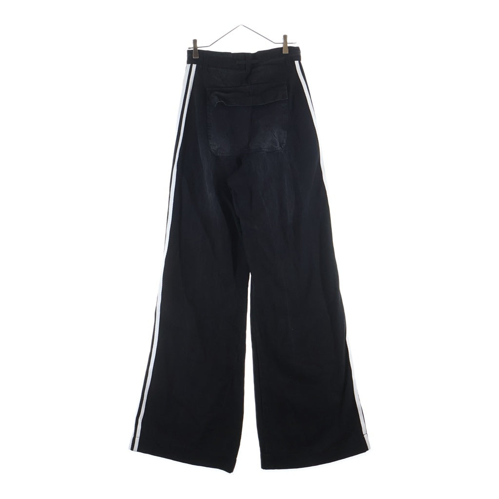 YORI SPORT(ヨリ スポーツ) 5STRIPE DENIM ダメージ加工 サイドストライプ デニム ブラック