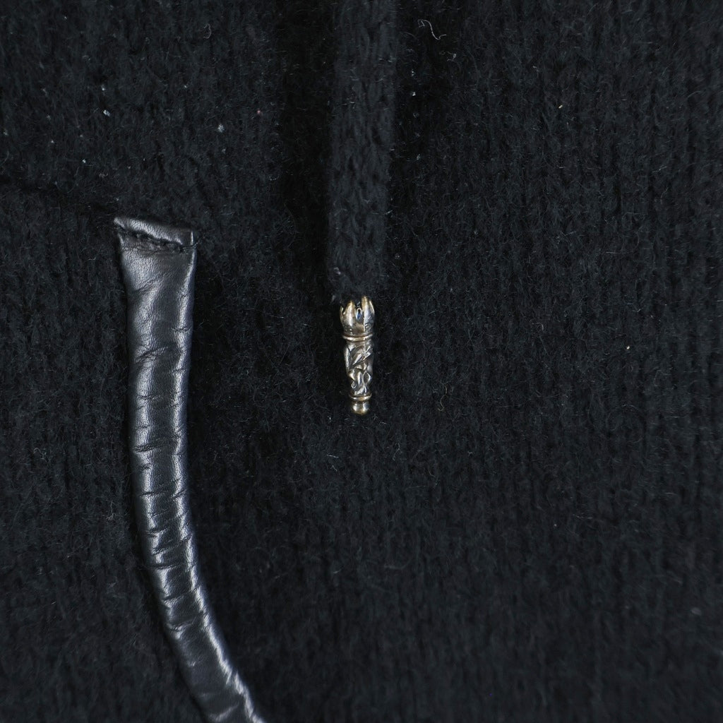 CHROME HEARTS(クロムハーツ) CASHMERE MOHAIR HOODIE 袖クロスパッチ タイニーCHクロス カシミヤ モヘア フーディ パーカー ブラック