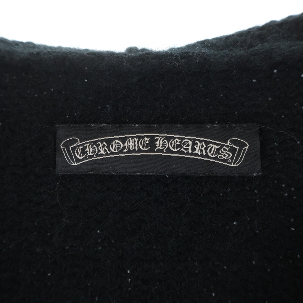 CHROME HEARTS(クロムハーツ) CASHMERE MOHAIR HOODIE 袖クロスパッチ タイニーCHクロス カシミヤ モヘア フーディ パーカー ブラック