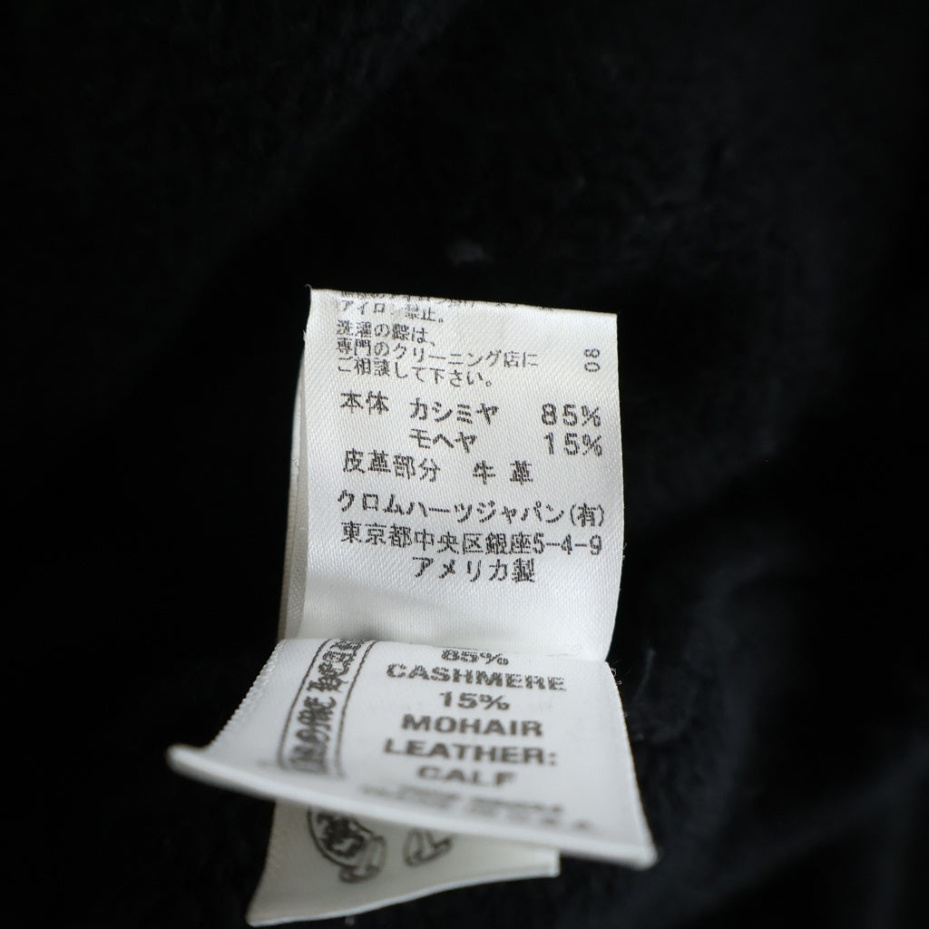 CHROME HEARTS(クロムハーツ) CASHMERE MOHAIR HOODIE 袖クロスパッチ タイニーCHクロス カシミヤ モヘア フーディ パーカー ブラック