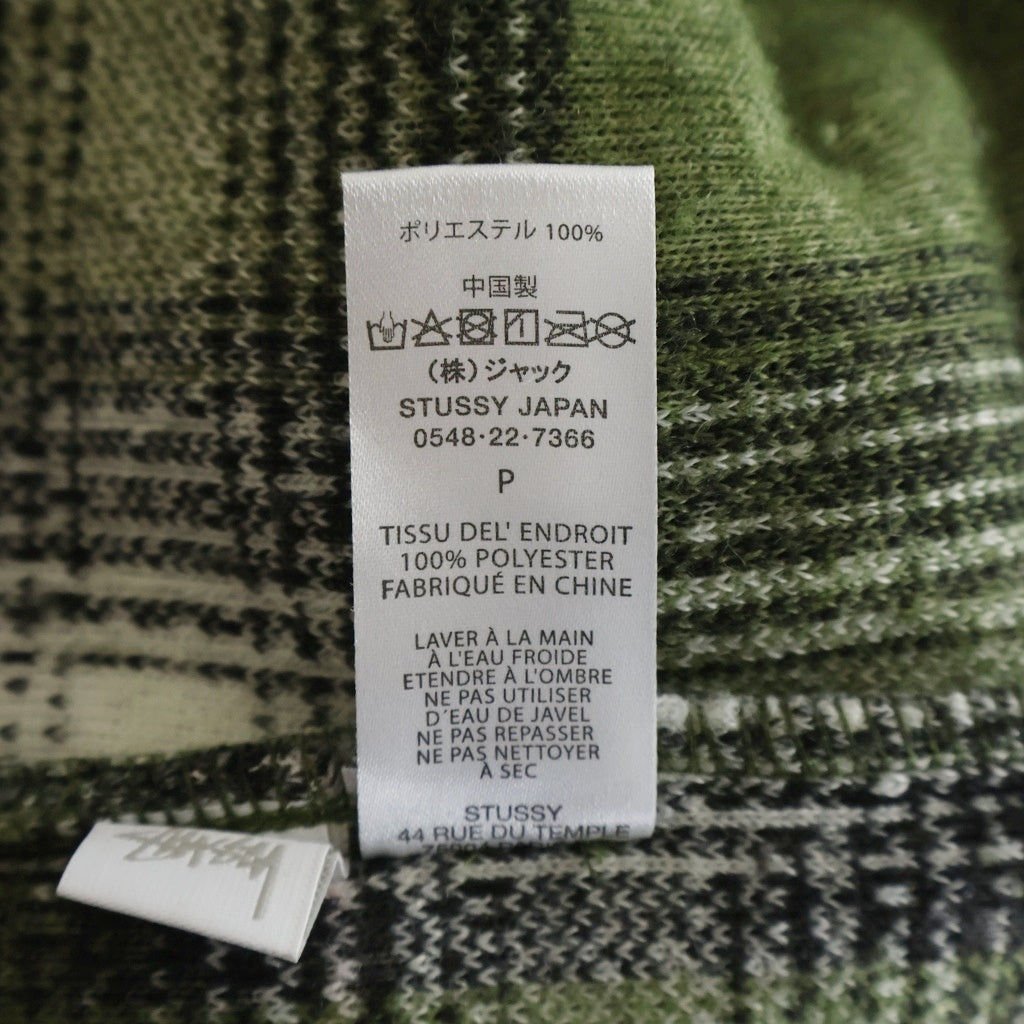 STUSSY(ステューシー) SHADOW PLAID SHERPA ZIP SHIRT OLIVE 1110224 シャドウ プレイド シェルパ ジップフリース シャツ ジャケット オリーブ