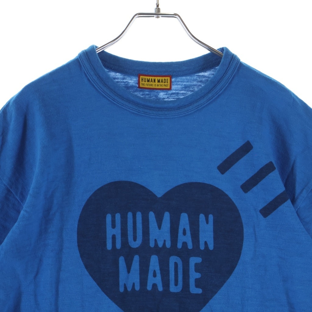 HUMAN MADE(ヒューマンメイド) ハートロゴプリント 半袖Tシャツ カットソー クルーネック ブルー