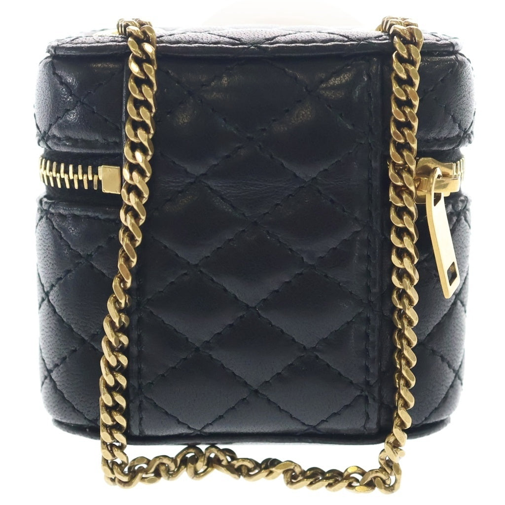 SAINT LAURENT PARIS(サンローランパリ) Micro Gabby Mini Handbag ギャビー ラムスキン キルティング レザーミニハンドバッグ ポーチ ブラック 823948 レディース