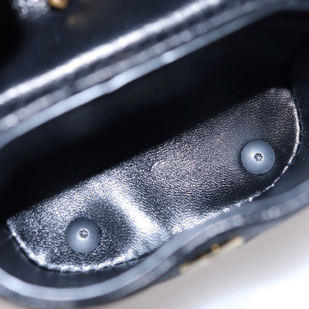 SAINT LAURENT PARIS(サンローランパリ) June Lambskin Mini Handbag ジューン ラムスキン レザーミニハンドバッグ ポーチ ブラック 823952 レディース
