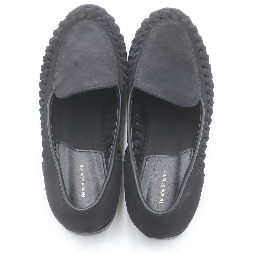 Hender Scheme(エンダースキーマ) Libido スウェードローファー ローカットシューズ スリッポン ブラック yv-s-lib