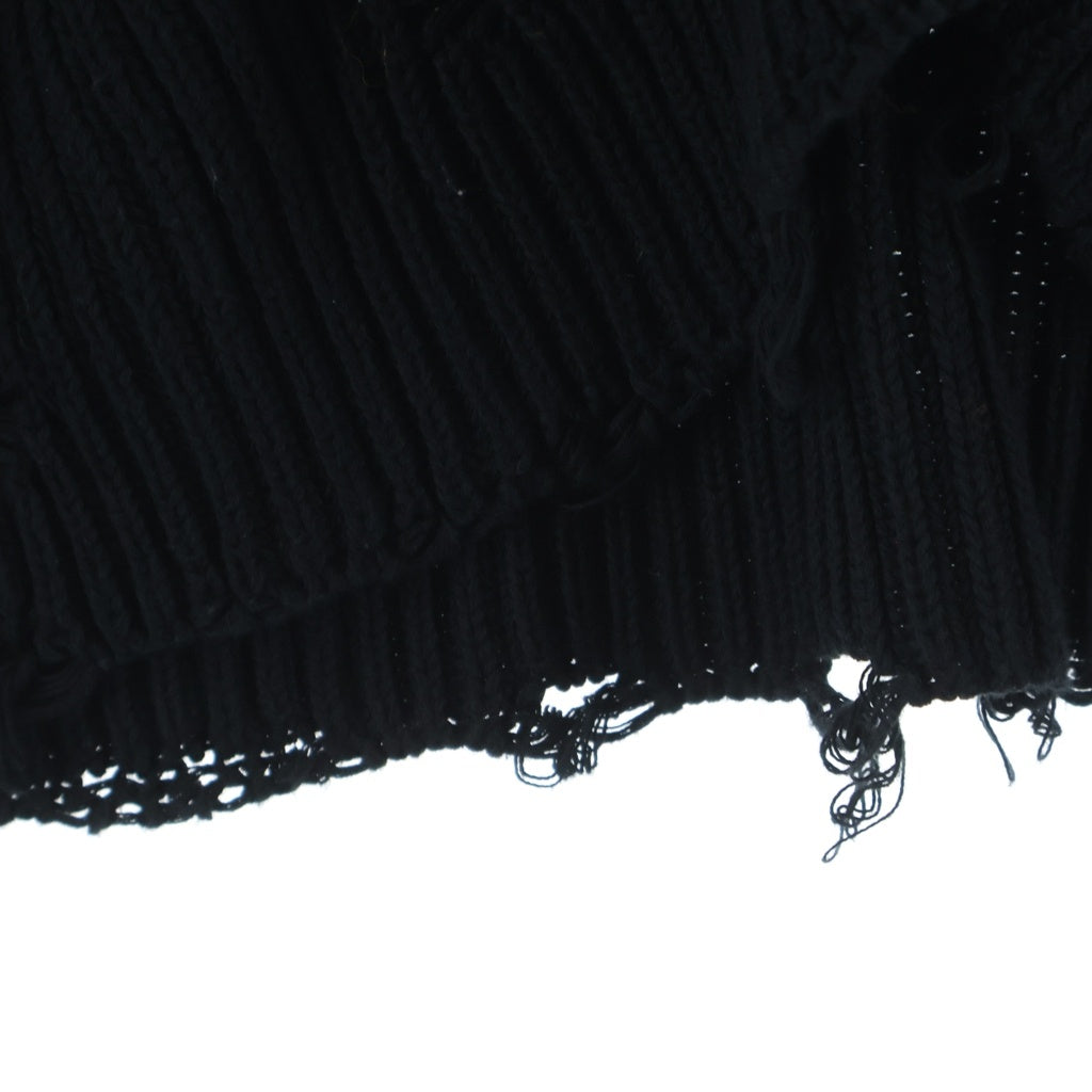 Maison Margiela(メゾンマルジェラ) 24SS Used Effect Cardigan ダメージ加工 ニットカーディガン ブラック SH0HP0001 S18452