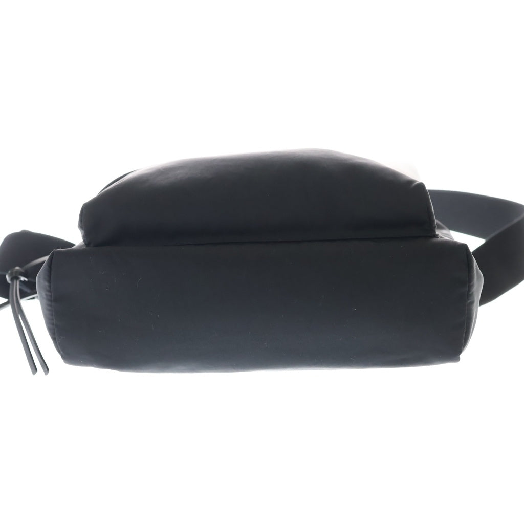 JIL SANDER(ジルサンダー) Lid Messenger レザー切替 ナイロンショルダーバッグ メッセンジャーバッグ ブラック