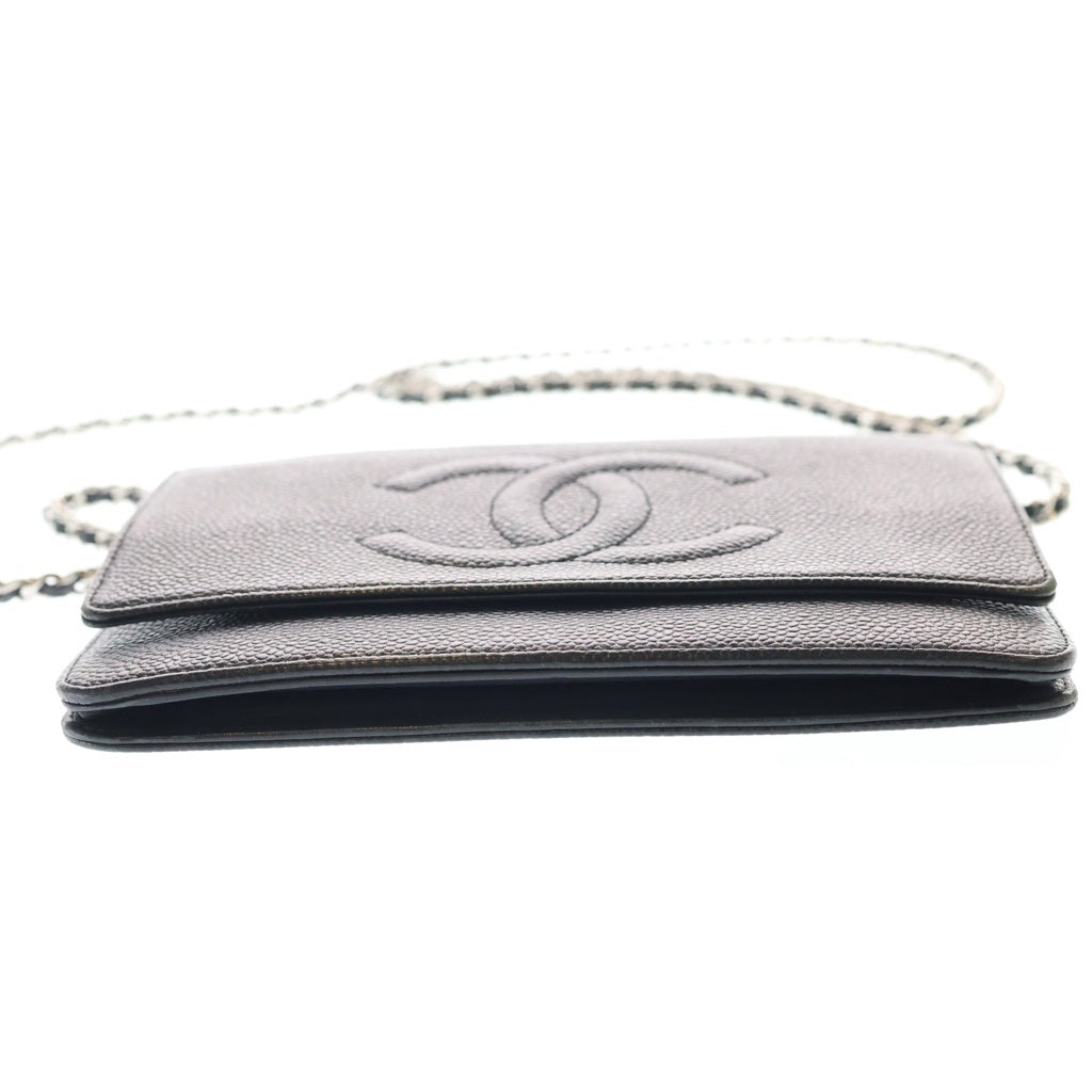 CHANEL(シャネル) Chain Wallet ココマーク キャビアスキン チェーンウォレット ショルダーバッグ ブラック A48654