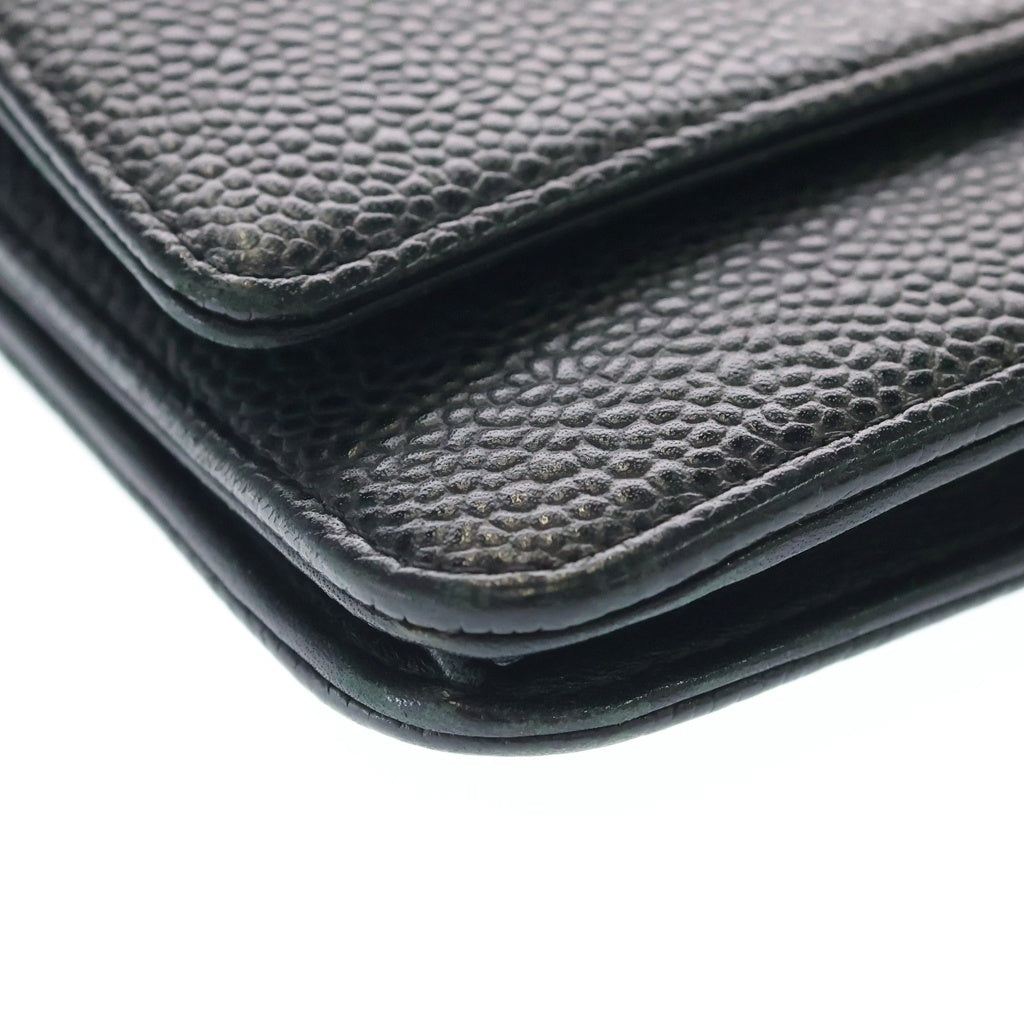 CHANEL(シャネル) Chain Wallet ココマーク キャビアスキン チェーンウォレット ショルダーバッグ ブラック A48654