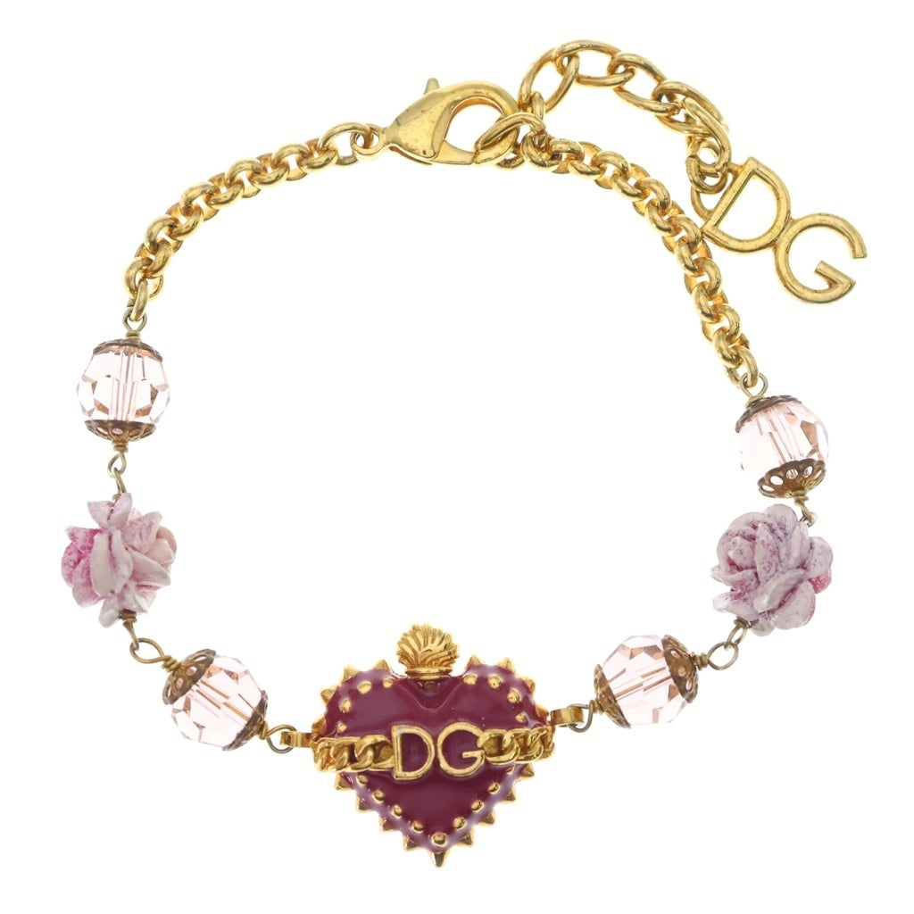 DOLCE & GABBANA(ドルチェアンドガッバーナ) Heart Charm Bracelet ハートチャームブレスレット ゴールド レディース