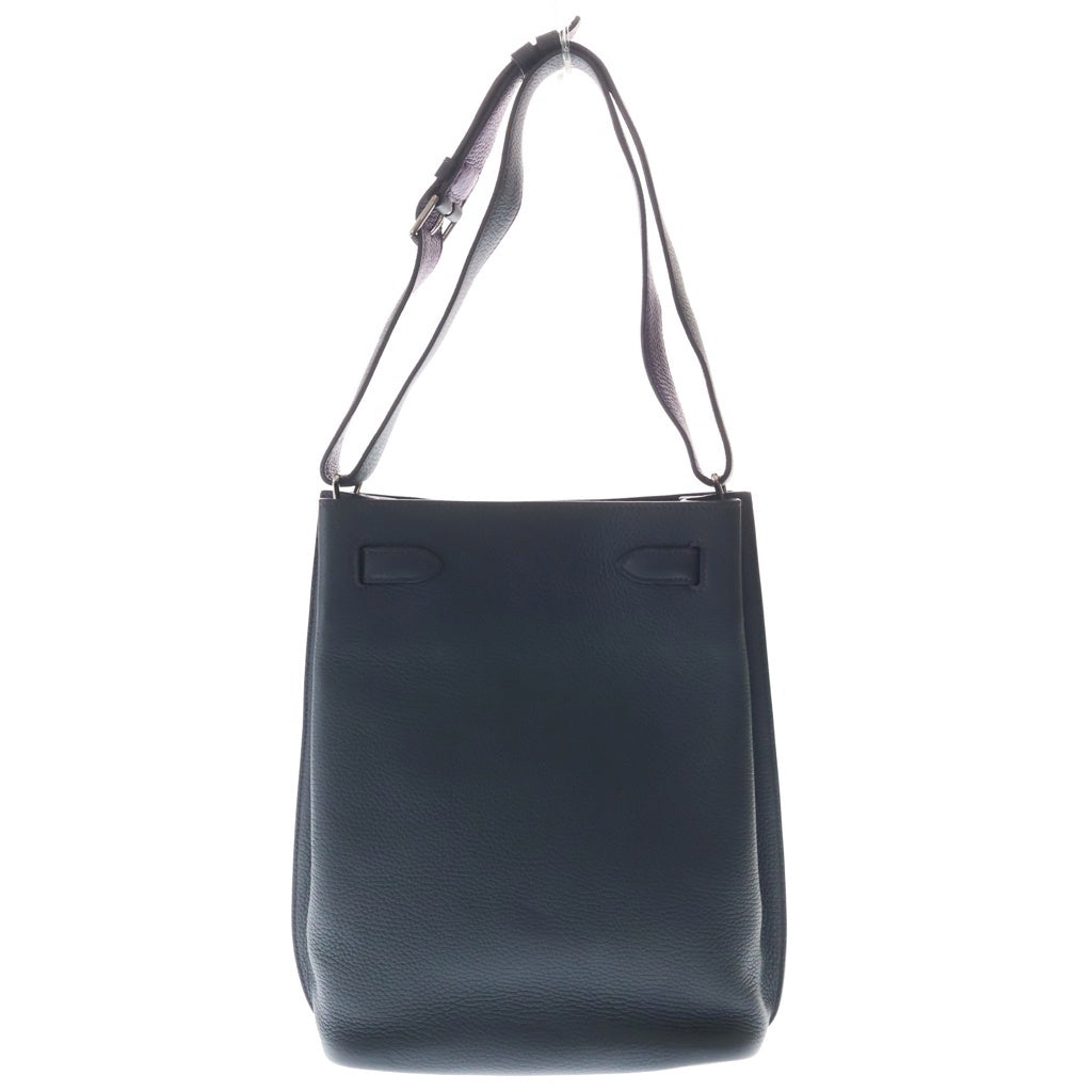 HERMES(エルメス) Sokelly 22 ソーケリー トゴレザー バイカラー ショルダーバッグ ブラック/パープル □Q刻印 レディース