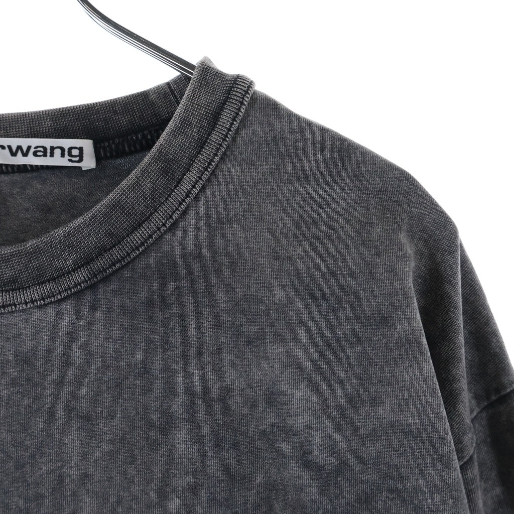 ALEXANDER WANG(アレキサンダーワン) Teddy Bear L/S T-Shirt フェード加工 ラインストーン装飾 長袖Tシャツ ロンT グレー
