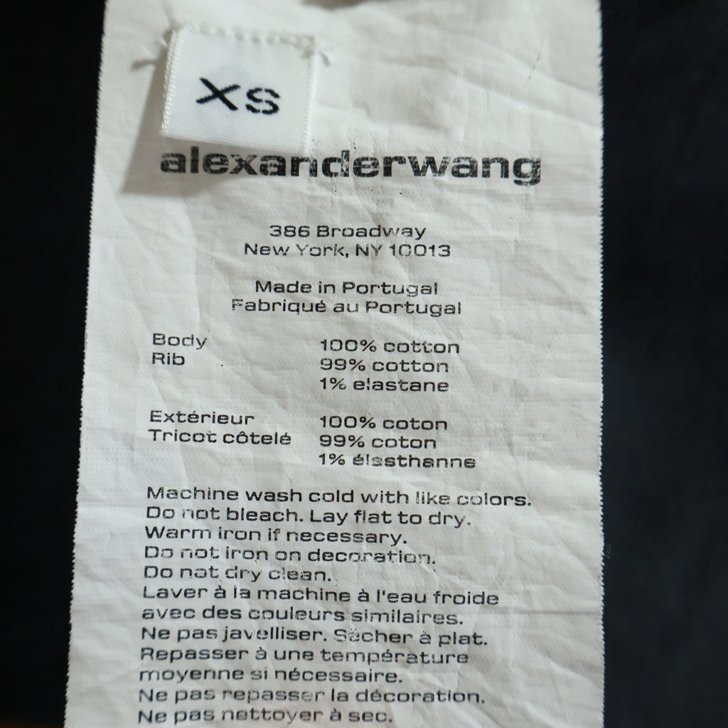 ALEXANDER WANG(アレキサンダーワン) Teddy Bear L/S T-Shirt フェード加工 ラインストーン装飾 長袖Tシャツ ロンT グレー