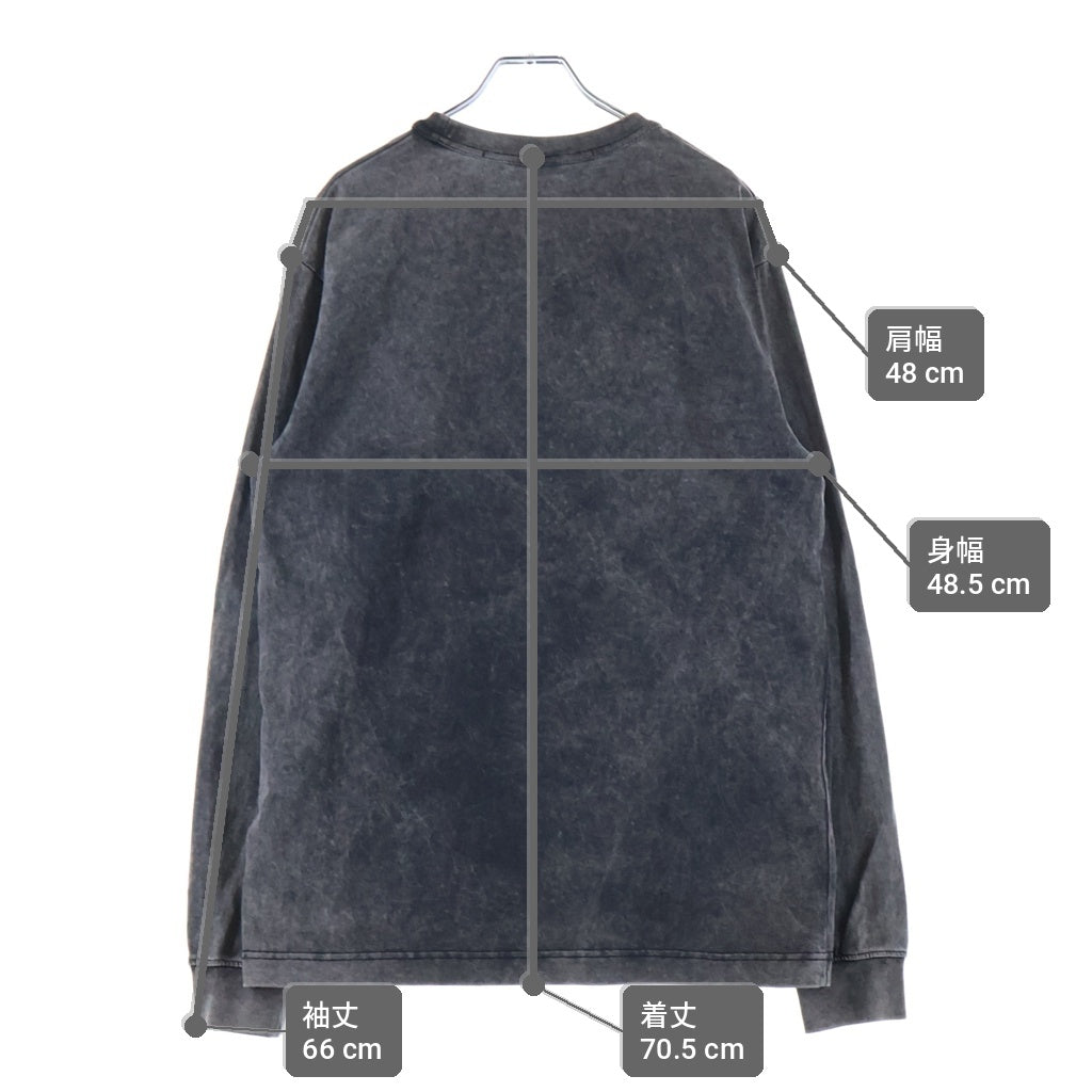 ALEXANDER WANG(アレキサンダーワン) Teddy Bear L/S T-Shirt フェード加工 ラインストーン装飾 長袖Tシャツ ロンT グレー