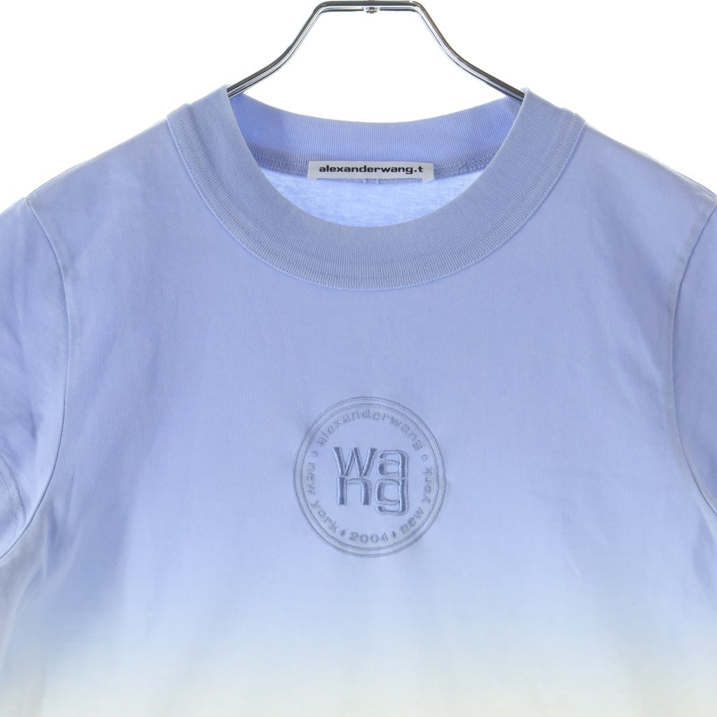 ALEXANDER WANG(アレキサンダーワン) Gradation T-Shirt ロゴ刺繍 クロップド 半袖Tシャツ ブルー レディース