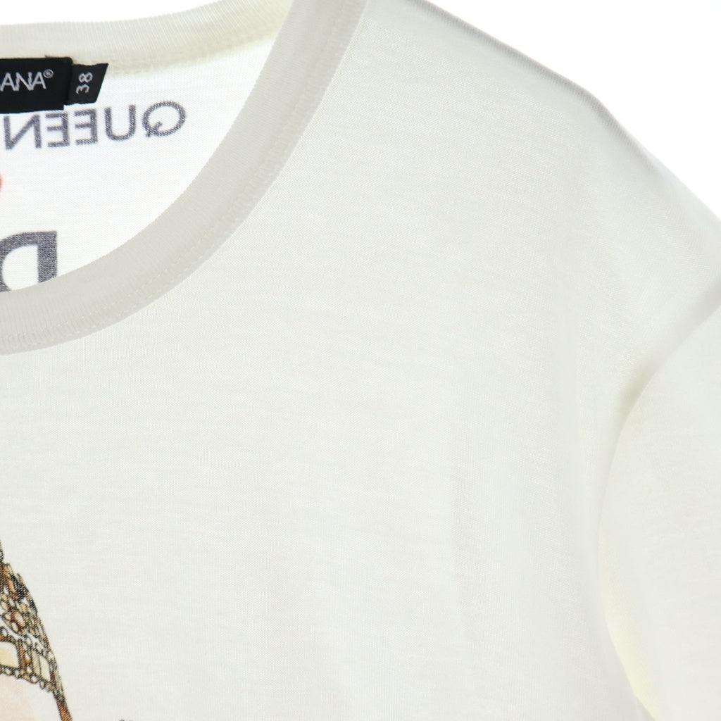 DOLCE & GABBANA(ドルチェアンドガッバーナ) 18SS Queen Of Hearts T-Shirt 半袖Tシャツ ホワイト F8H50T FH7U9