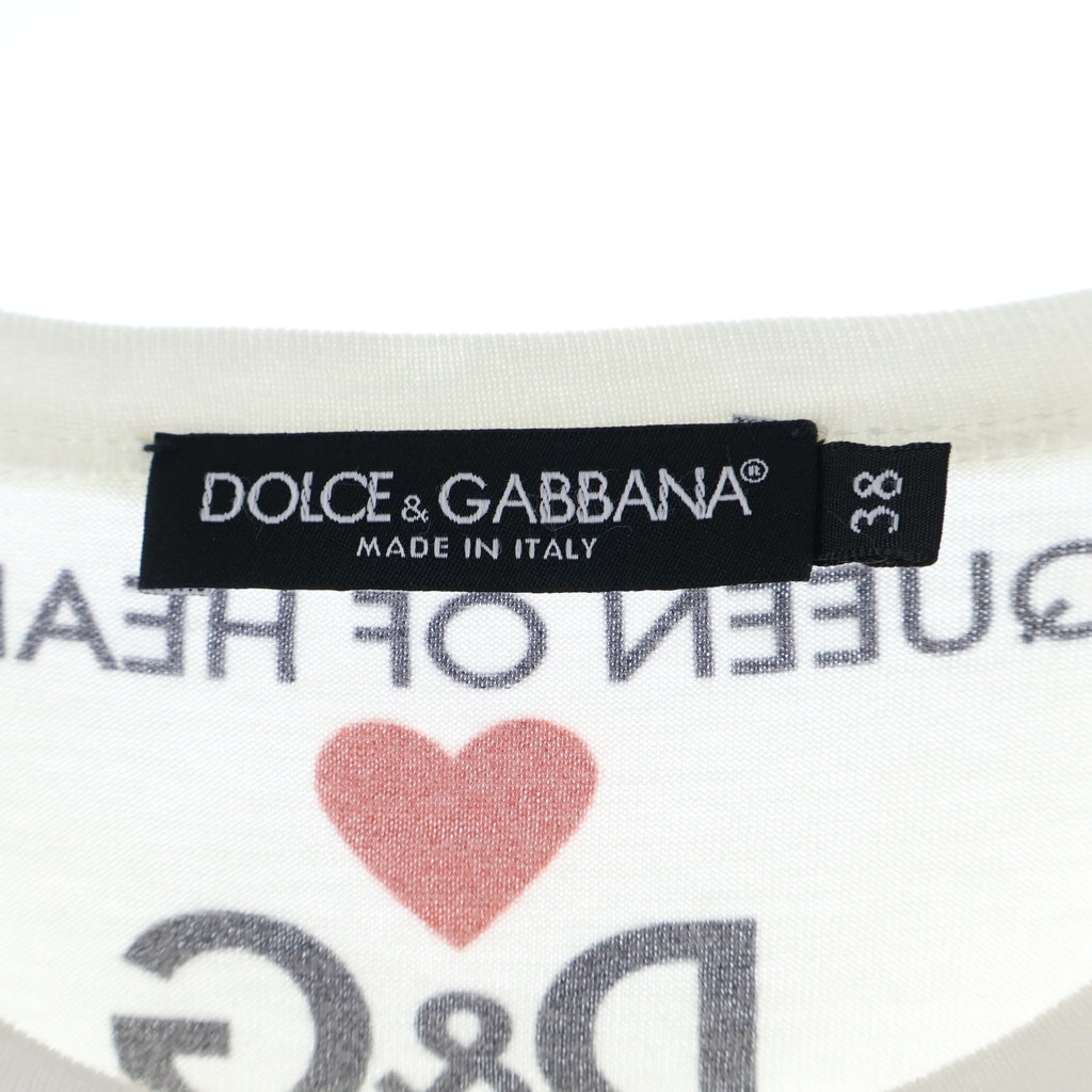 DOLCE & GABBANA(ドルチェアンドガッバーナ) 18SS Queen Of Hearts T-Shirt 半袖Tシャツ ホワイト F8H50T FH7U9