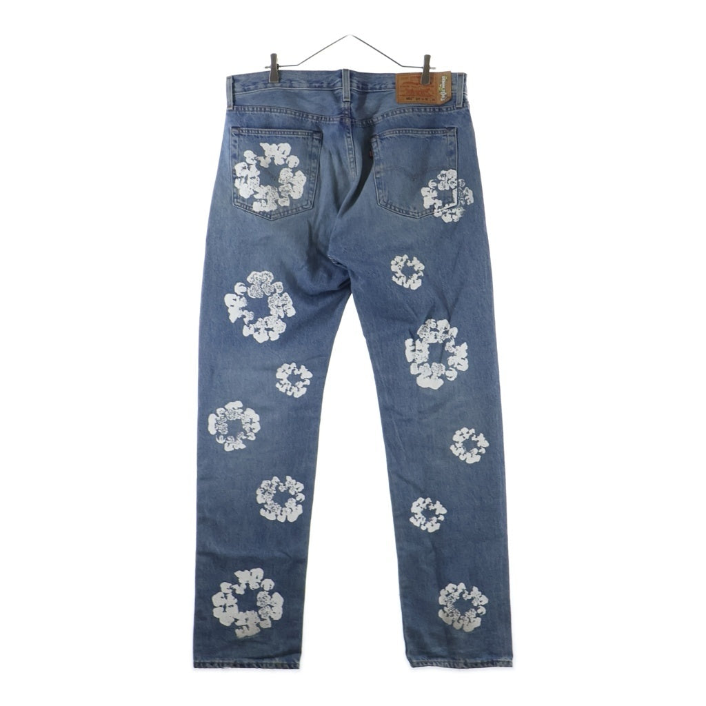 DENIM TEARS(デニムティアーズ) ×LEVI'S 501 COTTON WREATH CHAIN STITCH リーバイス フラワープリントデニムパンツ インディゴ PC9-A1592-0002
