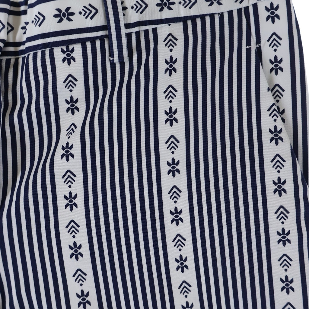 miumiu(ミュウミュウ) Stripe Pants 総柄 ストライプパンツ ホワイト レディース MP521