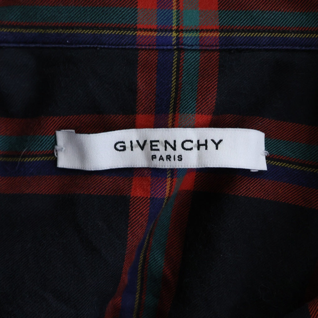 GIVENCHY(ジバンシィ) 16SS Star L/S Shirt スターレザーパッチ 長袖チェックシャツ マルチカラー 16S 6029 409