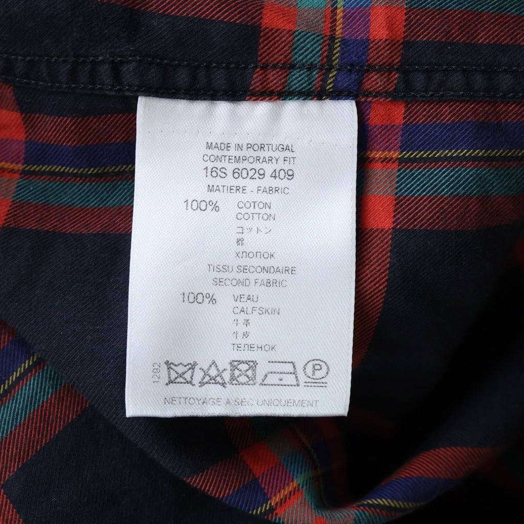 GIVENCHY(ジバンシィ) 16SS Star L/S Shirt スターレザーパッチ 長袖チェックシャツ マルチカラー 16S 6029 409