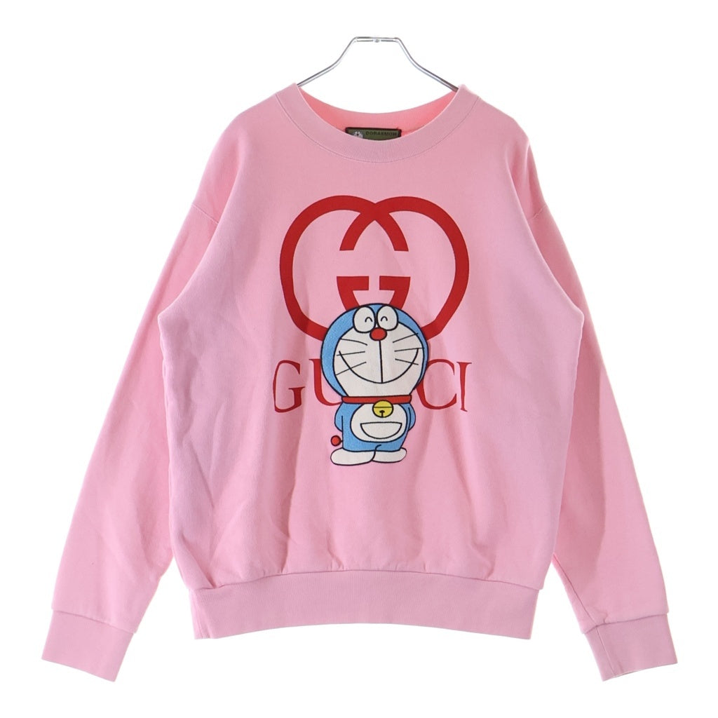 GUCCI(グッチ) Doraemon Crewneck Sweatshirt ドラえもん ロゴ刺繍 クルーネックスウェットトレーナー ピンク 617964 XJDIC