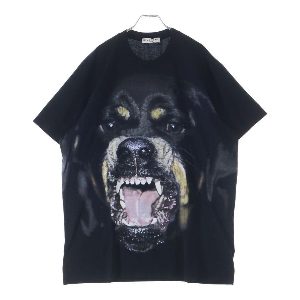 GIVENCHY(ジバンシィ) 18SS Rottweiler T-Shirt ロットワイラー ドッグプリント半袖Tシャツ ブラック BM705L3Y1P