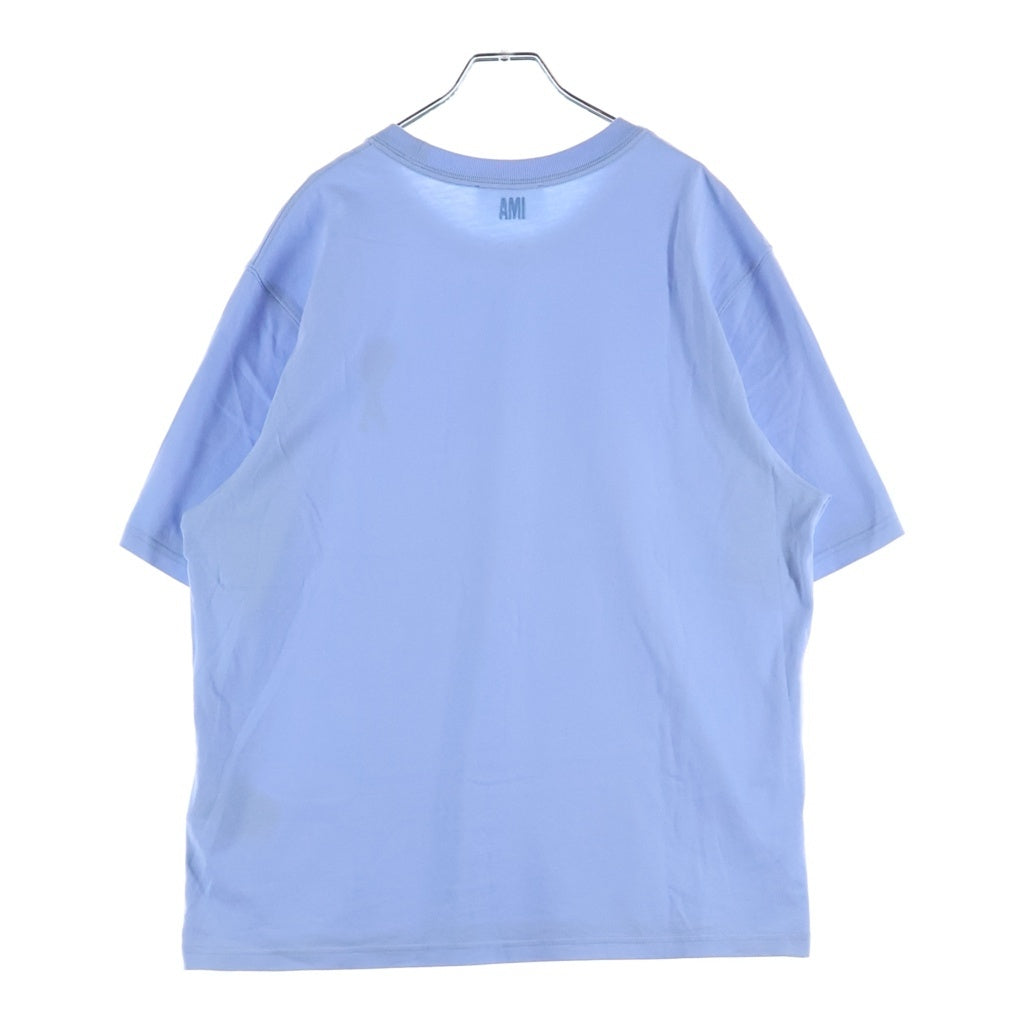 AMI Alexandre Mattiussi(アミアレクサンドルマテュッシ) T-Shirt ハートロゴ刺繍 半袖Tシャツ ブルー E22UTS002.726