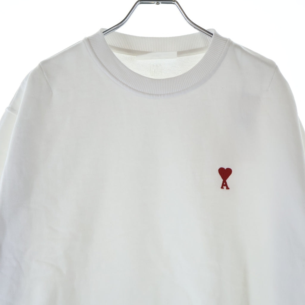 AMI Alexandre Mattiussi(アミアレクサンドルマテュッシ) Sweatshirt ロゴ刺繍 クルーネックスウェットトレーナー ホワイト A21HJ007.730