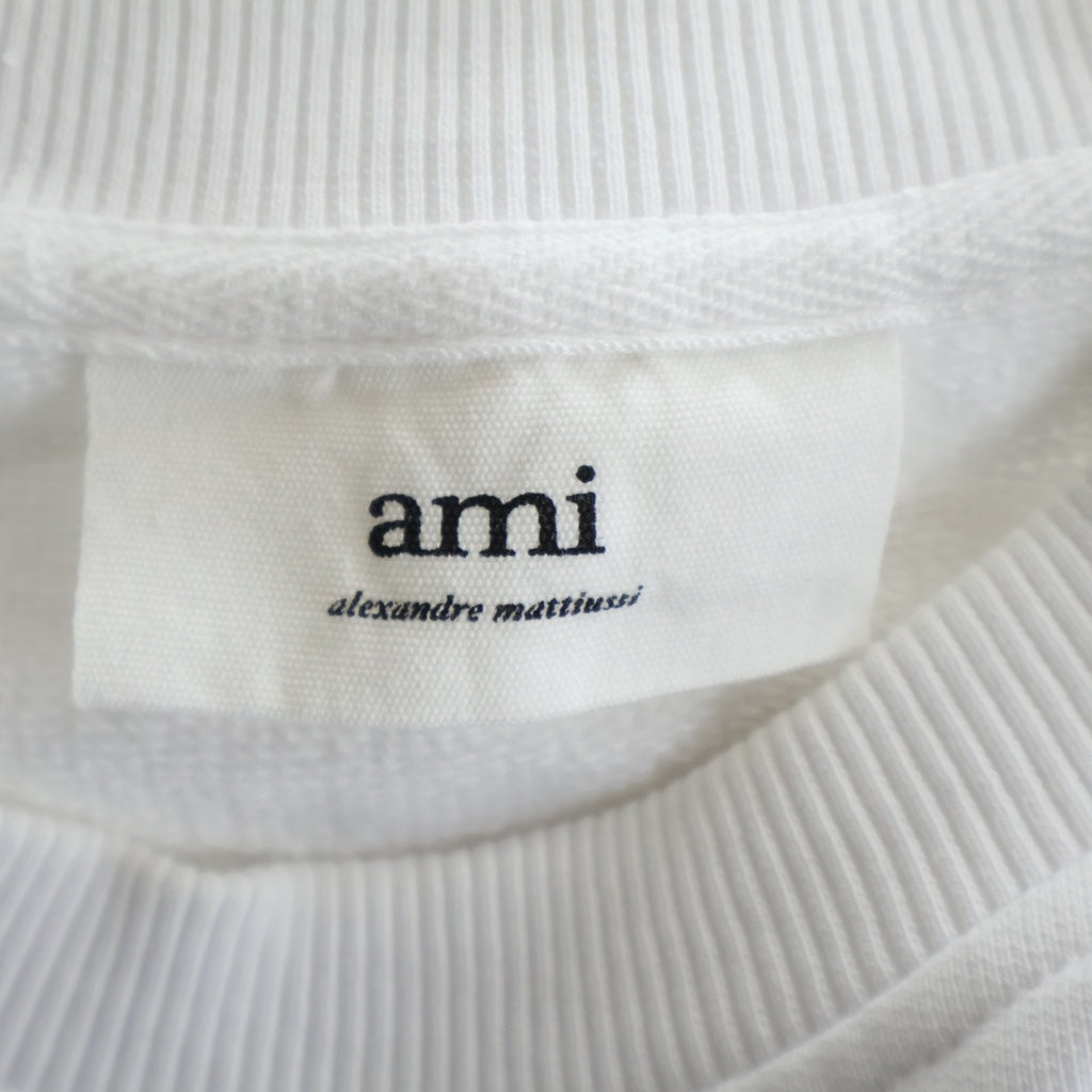 AMI Alexandre Mattiussi(アミアレクサンドルマテュッシ) Sweatshirt ロゴ刺繍 クルーネックスウェットトレーナー ホワイト A21HJ007.730