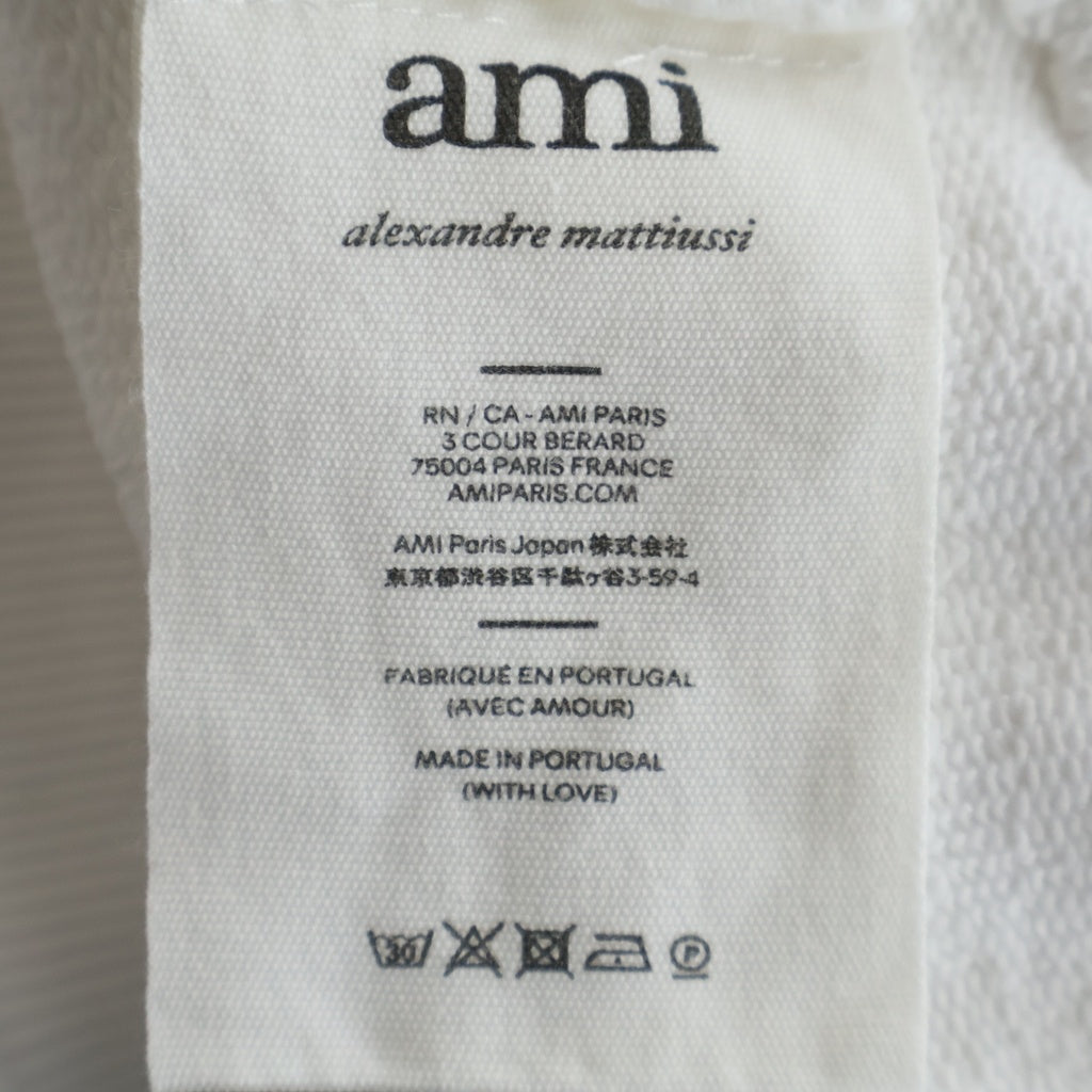AMI Alexandre Mattiussi(アミアレクサンドルマテュッシ) Sweatshirt ロゴ刺繍 クルーネックスウェットトレーナー ホワイト A21HJ007.730