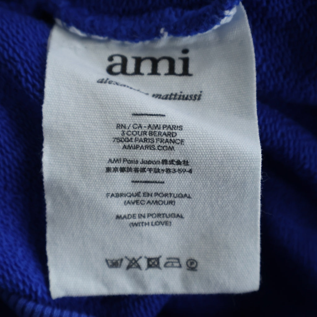AMI Alexandre Mattiussi(アミアレクサンドルマテュッシ) Sweatshirt ロゴ刺繍 クルーネックスウェットトレーナー ブルー A21HJ007.730