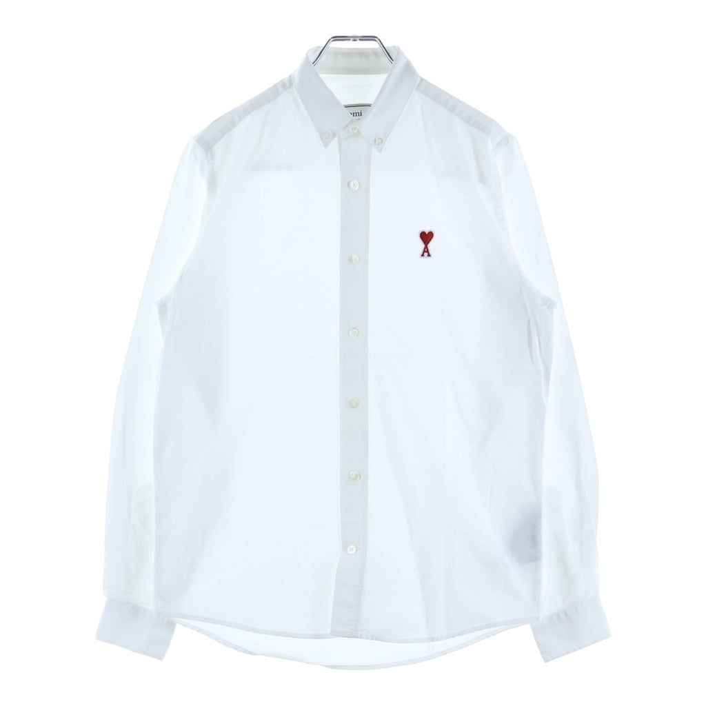 AMI Alexandre Mattiussi(アミアレクサンドルマテュッシ) L/S Shirt ハートロゴ刺繍 長袖シャツ ホワイト A19C013.45