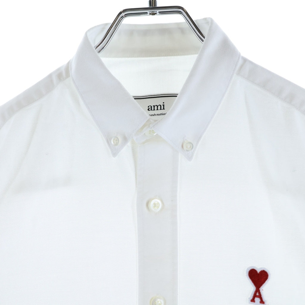 AMI Alexandre Mattiussi(アミアレクサンドルマテュッシ) L/S Shirt ハートロゴ刺繍 長袖シャツ ホワイト A19C013.45