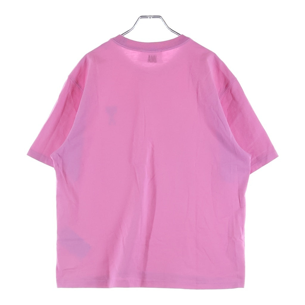AMI Alexandre Mattiussi(アミアレクサンドルマテュッシ) T-Shirt ハートロゴ刺繍 半袖Tシャツ ピンク UTS004.726