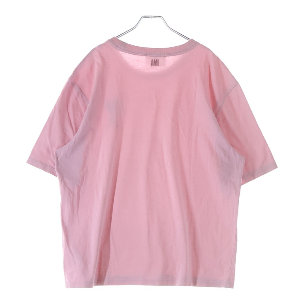AMI Alexandre Mattiussi(アミアレクサンドルマテュッシ) T-Shirt ハートロゴ刺繍 半袖Tシャツ ピンク E22UTS002.726