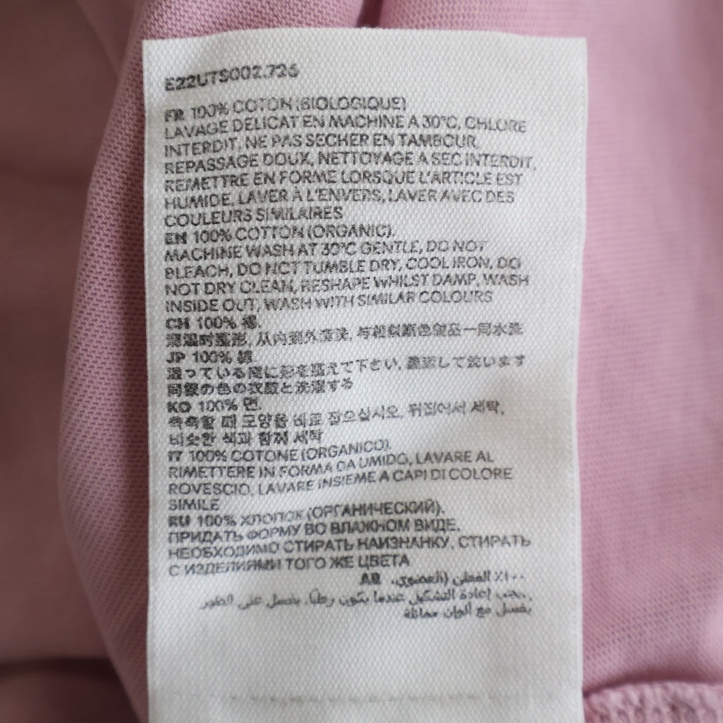 AMI Alexandre Mattiussi(アミアレクサンドルマテュッシ) T-Shirt ハートロゴ刺繍 半袖Tシャツ ピンク E22UTS002.726
