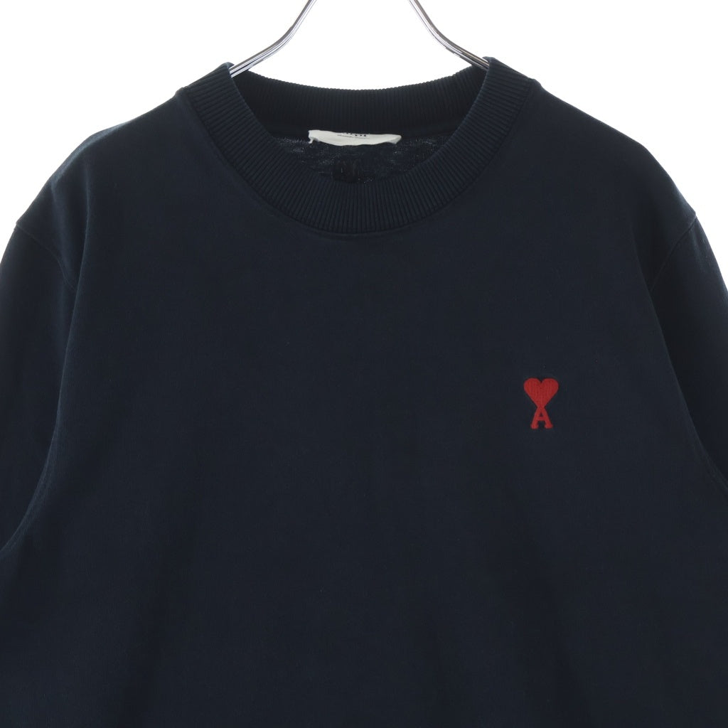 AMI Alexandre Mattiussi(アミアレクサンドルマテュッシ) L/S T-Shirt ハートロゴ刺繍 長袖Tシャツ ロンT ブラック E22UTS200.701