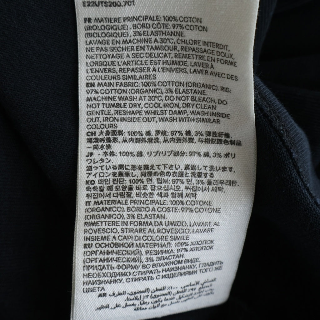 AMI Alexandre Mattiussi(アミアレクサンドルマテュッシ) L/S T-Shirt ハートロゴ刺繍 長袖Tシャツ ロンT ブラック E22UTS200.701