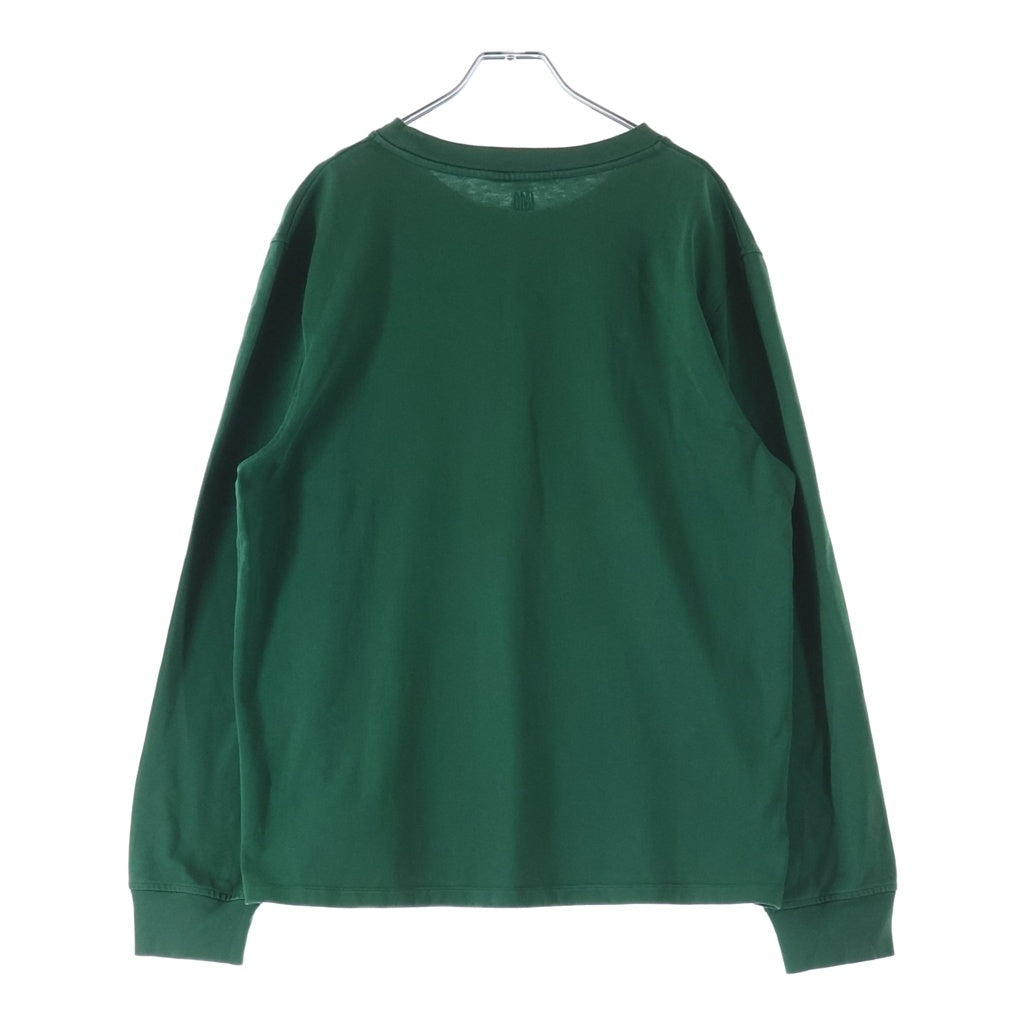 AMI Alexandre Mattiussi(アミアレクサンドルマテュッシ) L/S T-Shirt ハートロゴ刺繍 長袖Tシャツ ロンT グリーン A21HJ005.701