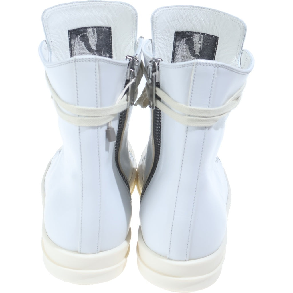 Rick Owens(リックオウエンス) HOLLYWOOD HIGH SNEAKERS レザーハイカットスニーカー ホワイト RO01E7890-LCP