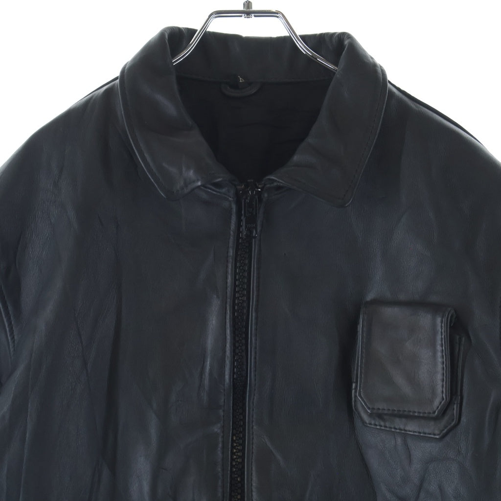 VINTAGE(ヴィンテージ) 80S ヴィンテージ フランス軍 ジップアップ レザー パイロットブルゾン ブラック